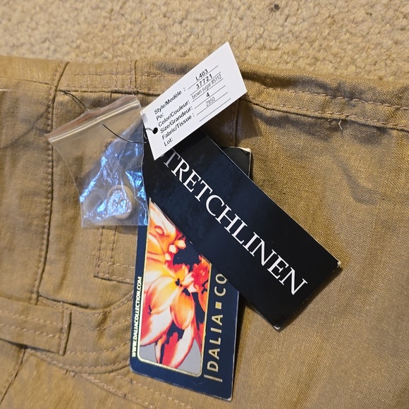 Dalia Collection Capri Cropped pants linen blend nwt sz 4 - Picture 2 of 9